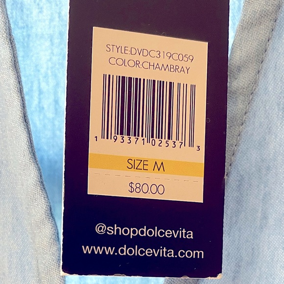Dolce Vita - Cropped Chambray Top, Medium - Picture 6 of 6